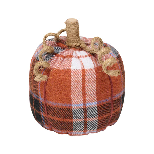 Plaid Fabric Pumpkin - Small