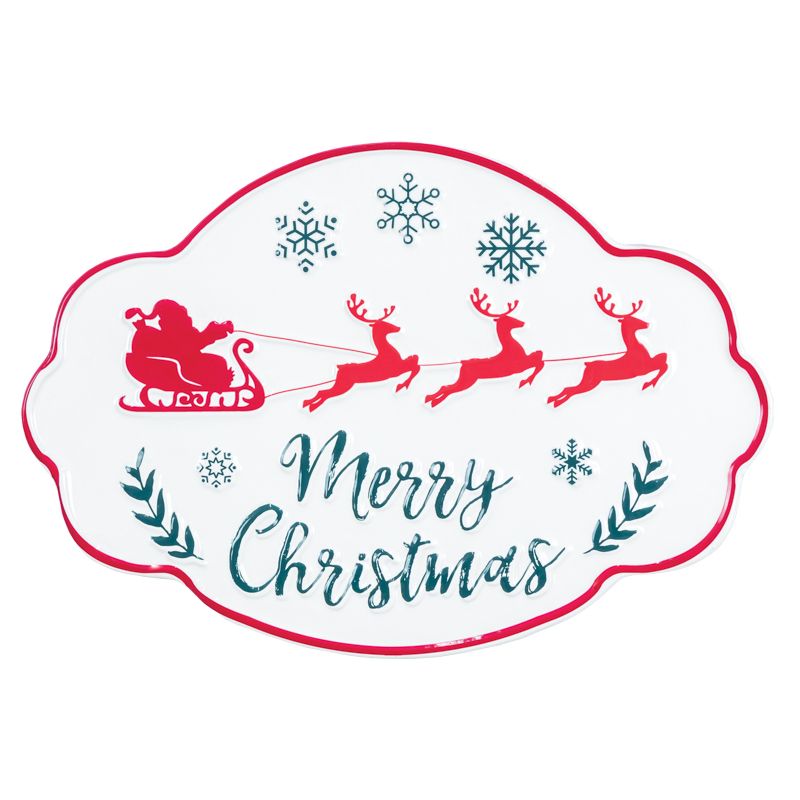 Merry Christmas - Santa's Sleigh Metal Sign