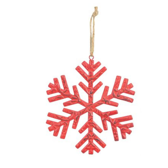 Snowflake Hanging Decor - Red