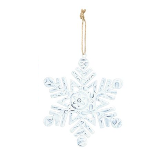Snowflake Hanging Decor - White
