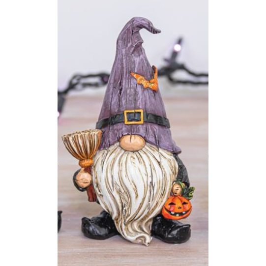 Jack-o-Lantern Witch Gnome