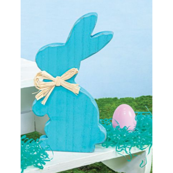 Wooden Bunny Cutout - Blue