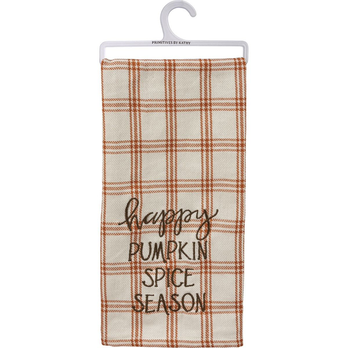 Happy Pumpkin Spice Season Plaid Kitchen Towel