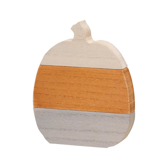 Gray, Orange and White Plank Pumpkin - Small