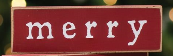 Merry Block Sign