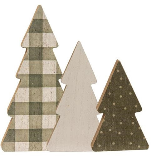 Printed Chunky Trees - Set of Three