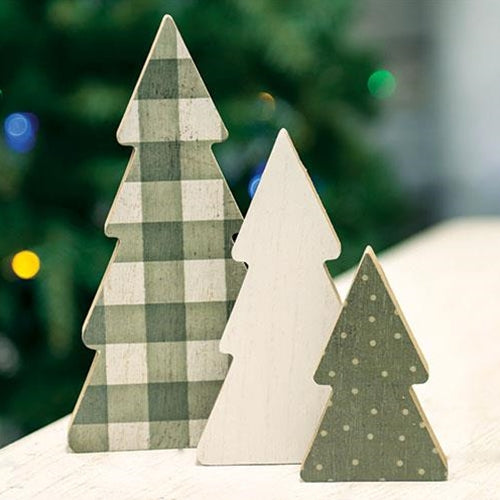 Printed Chunky Trees - Set of Three