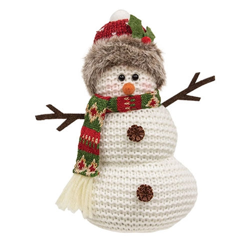 Green Nordic Knit Snowman Sitter - Beanie Hat