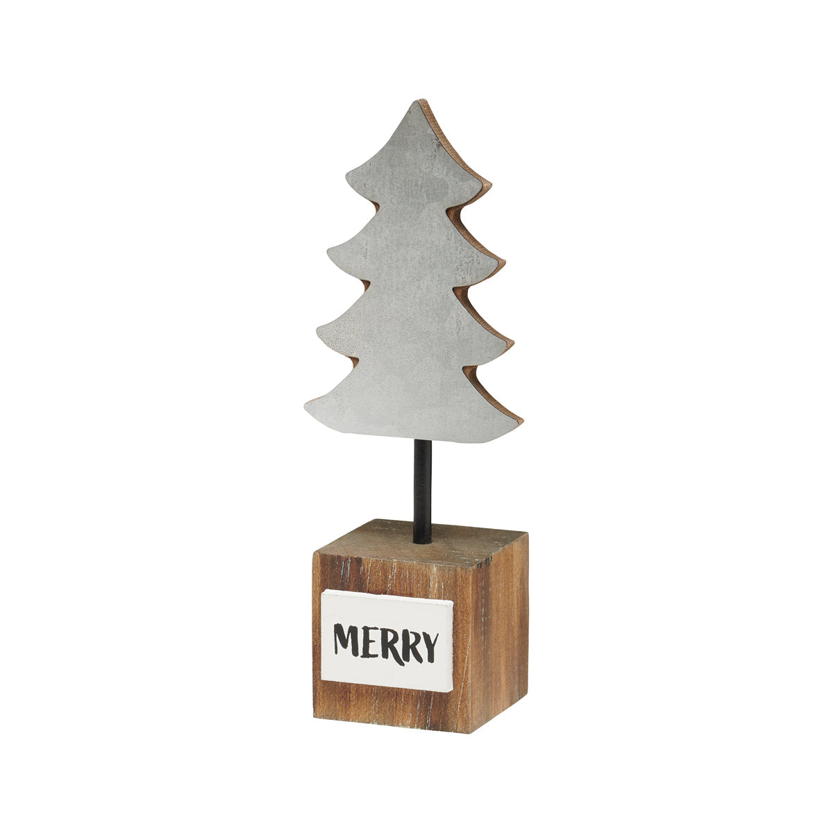 Merry Galvanized Tree on Base