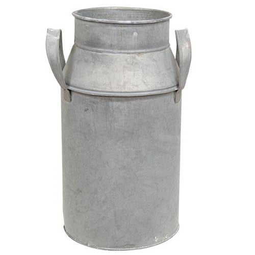 Natural Zinc Milk Can - 10"