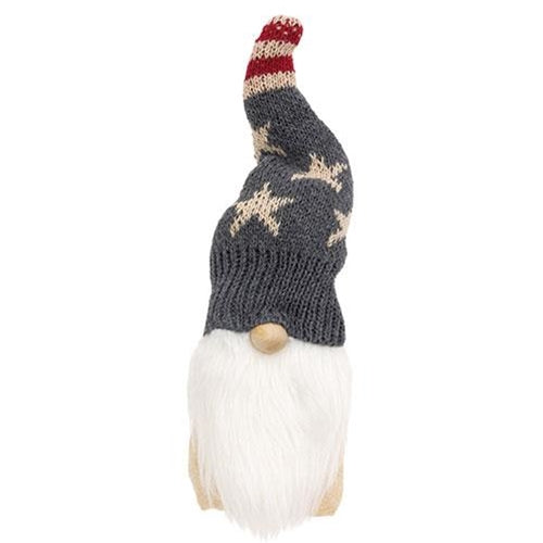 Americana Gnome with Blue Flag Knit Hat