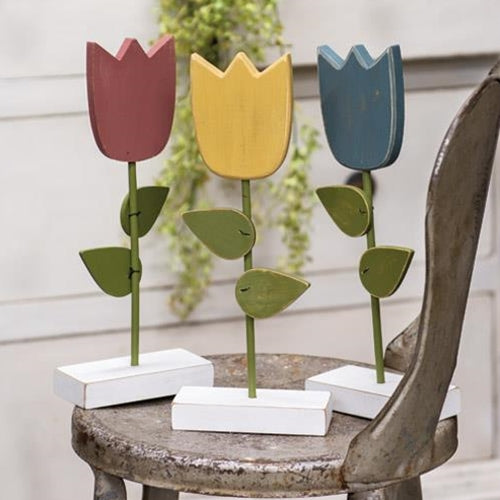 Wooden Tulip Pedestal, 3 Asstd.