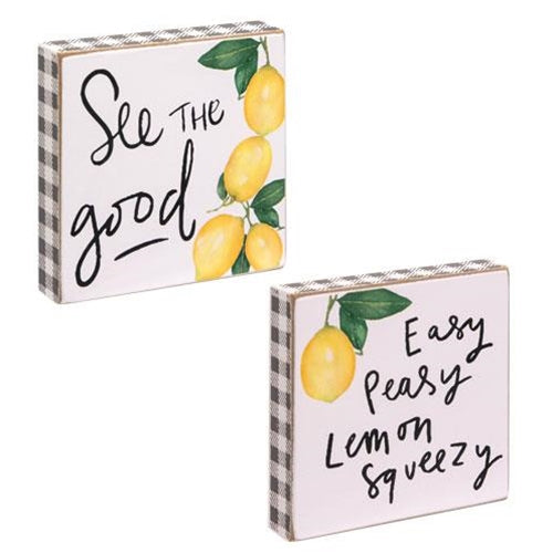 Easy Peasy Square Block Signs, 2 Assorted