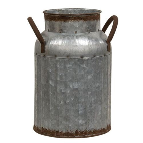 Distressed Metal Ribbed Milk Can