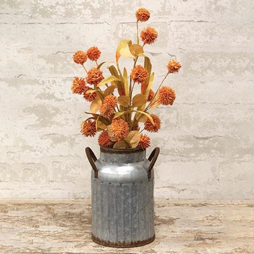 Distressed Metal Ribbed Milk Can