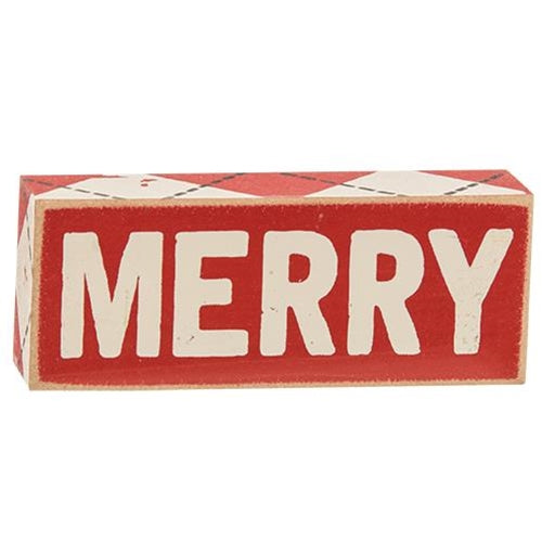 Plaid Merry & Bright Wooden Blocks