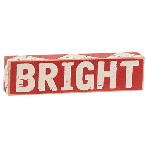 Plaid Merry & Bright Wooden Blocks