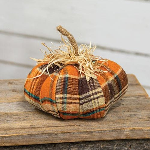 Harvest Plaid Fabric Pumpkin