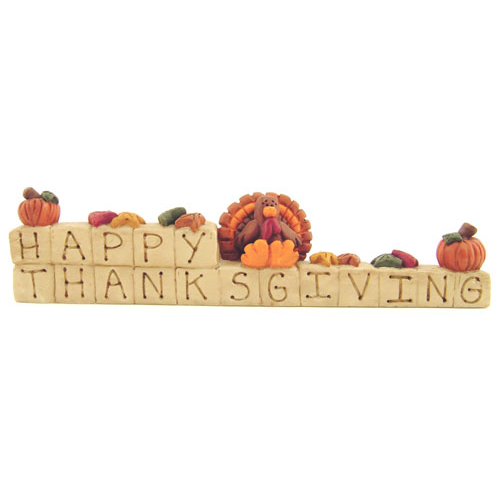 Resin Happy Thanksgiving Block