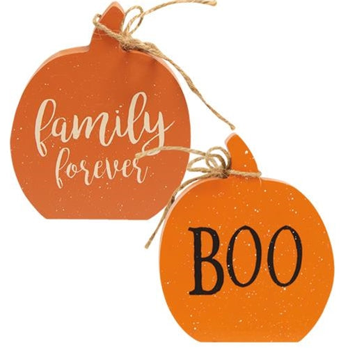 Reversible Pumpkin - Boo/Family Forever