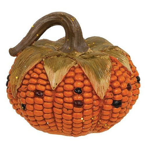 Resin Corn Cob Pumpkin - Orange