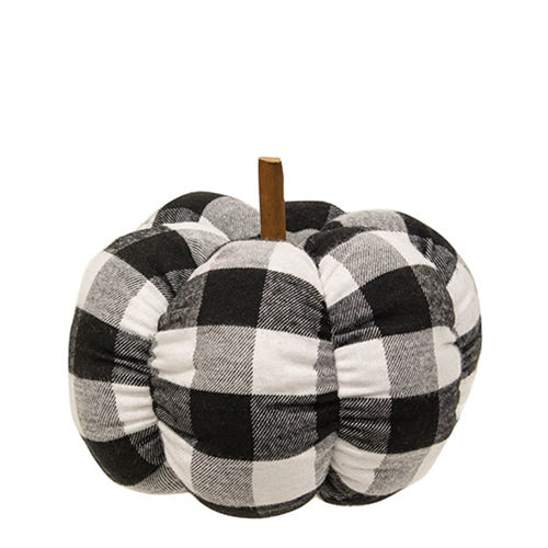 Black & White Buffalo Check Stuffed Pumpkin