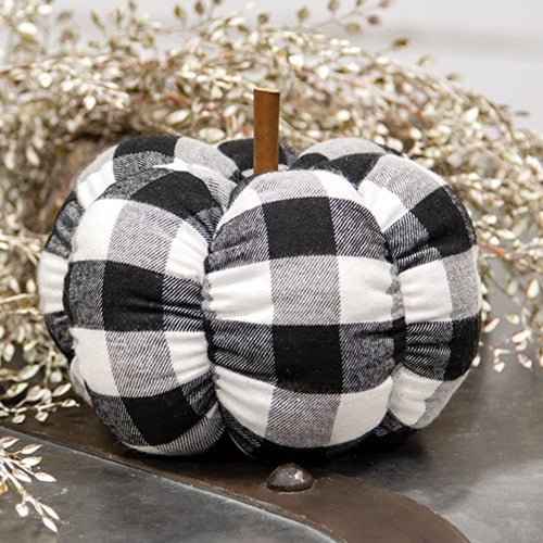 Black & White Buffalo Check Stuffed Pumpkin
