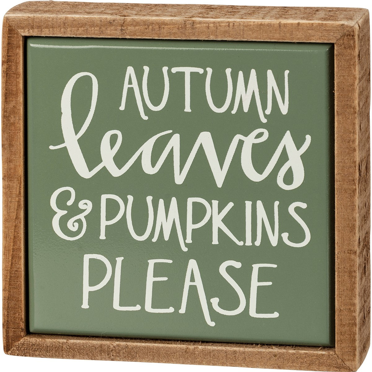 Autumn Leaves & Pumpkins Please Mini Box Sign