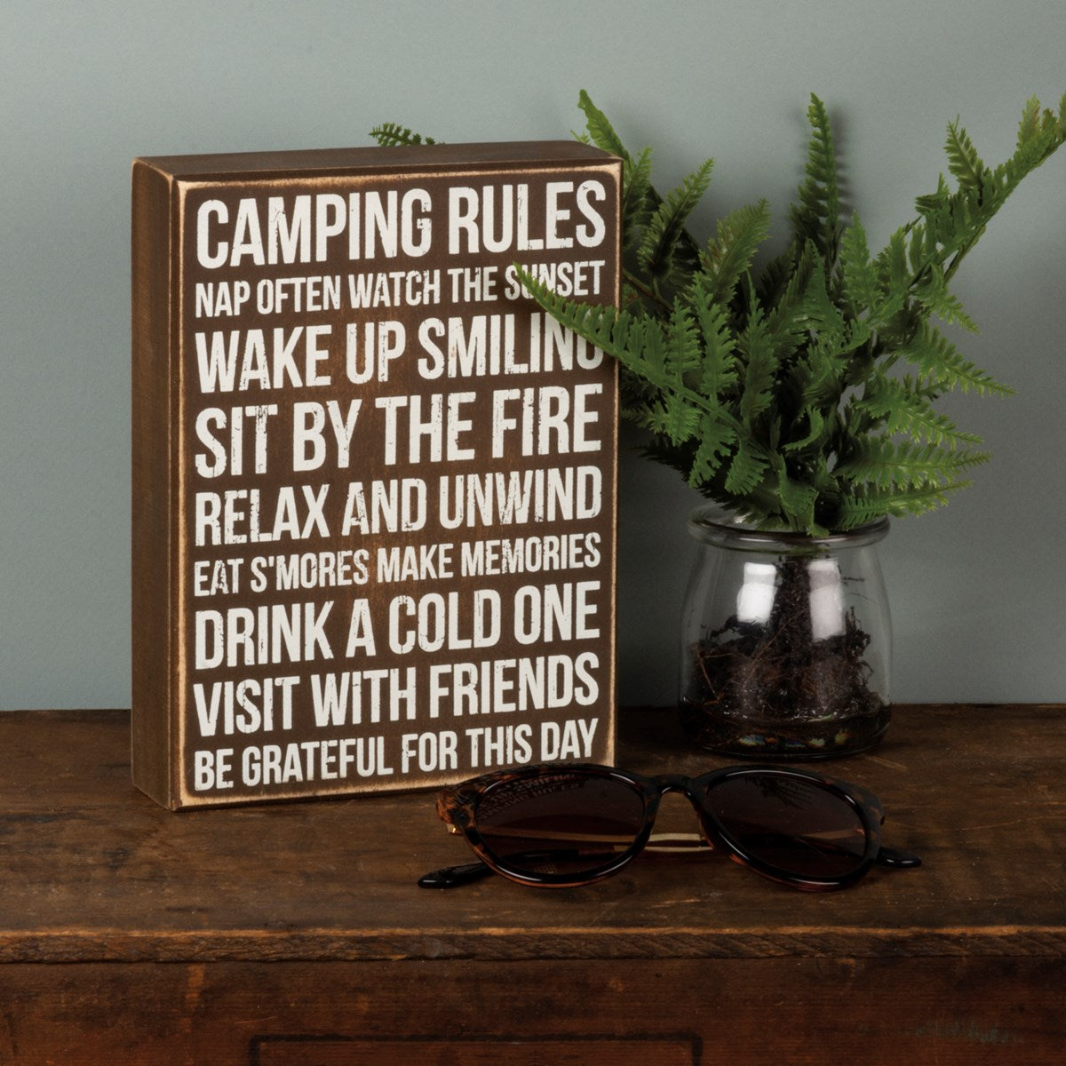 Camping Rules Box Sign