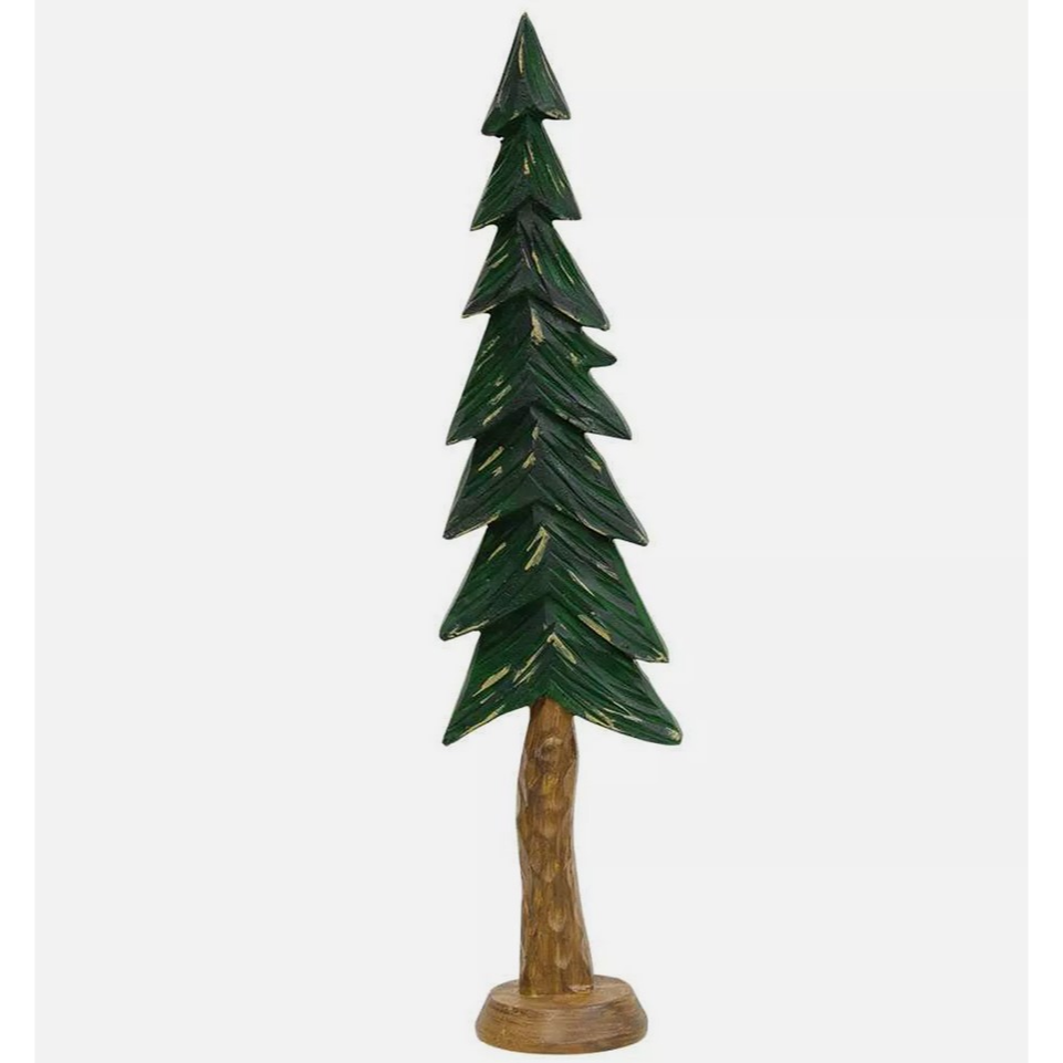 Resin Carved Alpine Tree, 12"