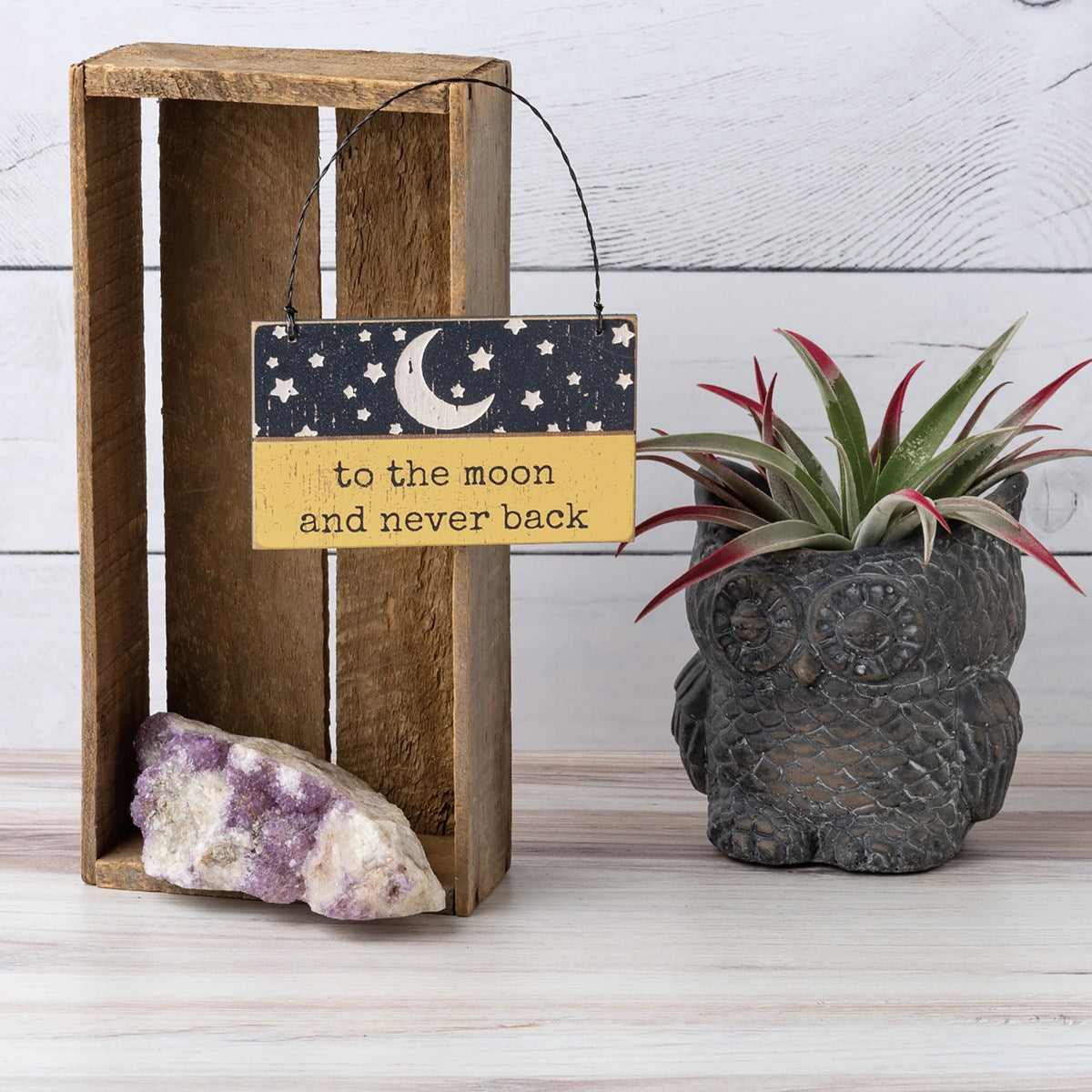 To The Moon And Never Back Ornament - Wood