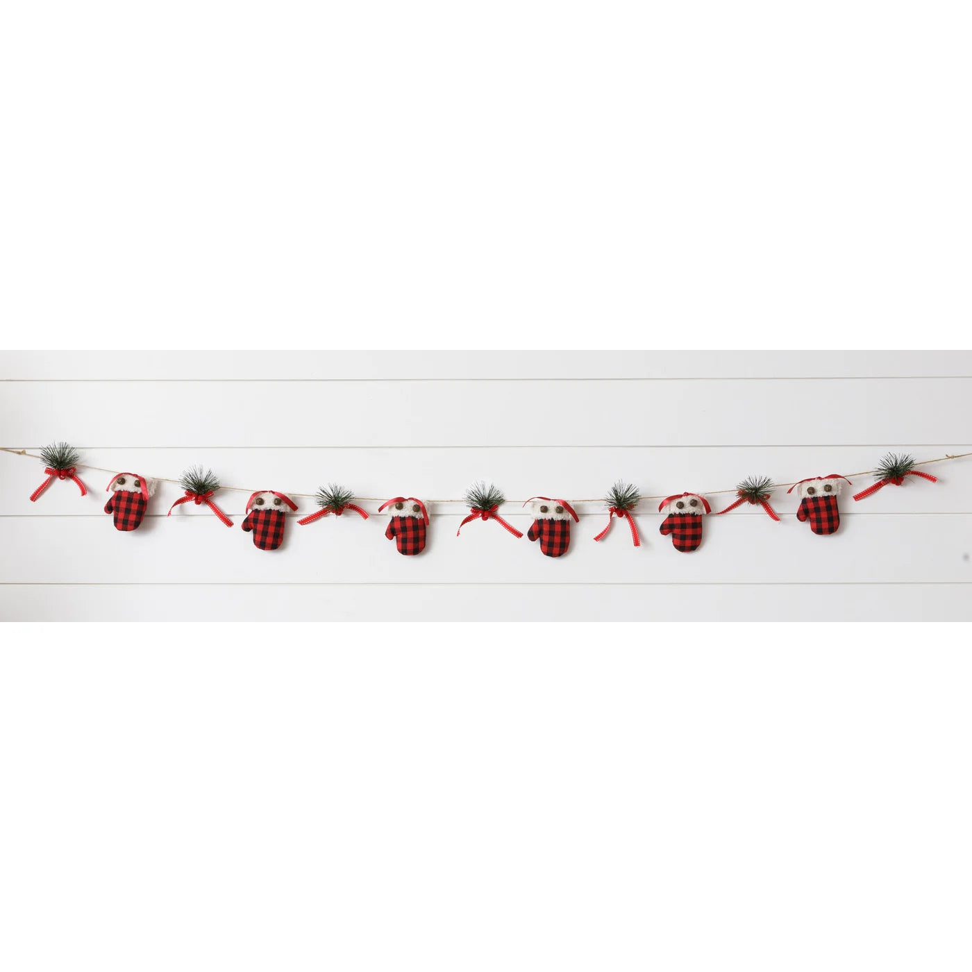 Red and Black Check Mittens Garland