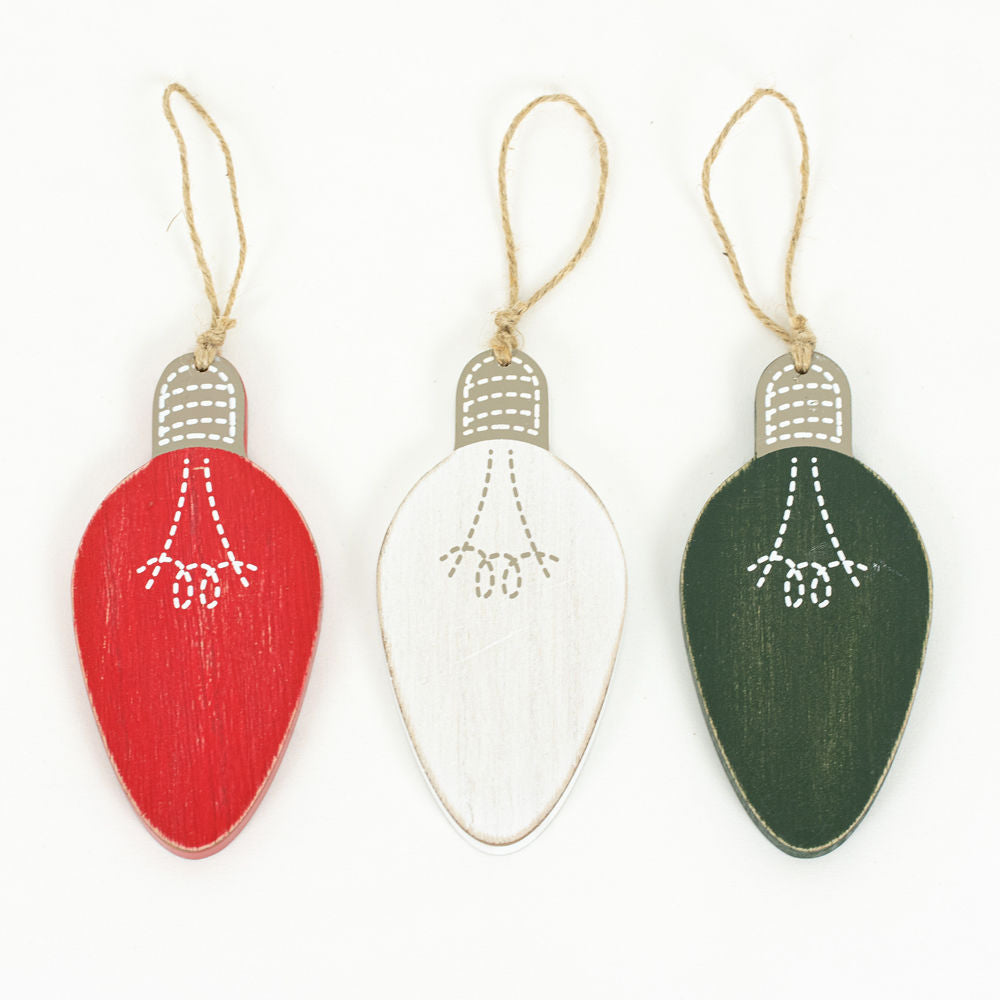 Light Bulb Hanging Decor - Set of Three