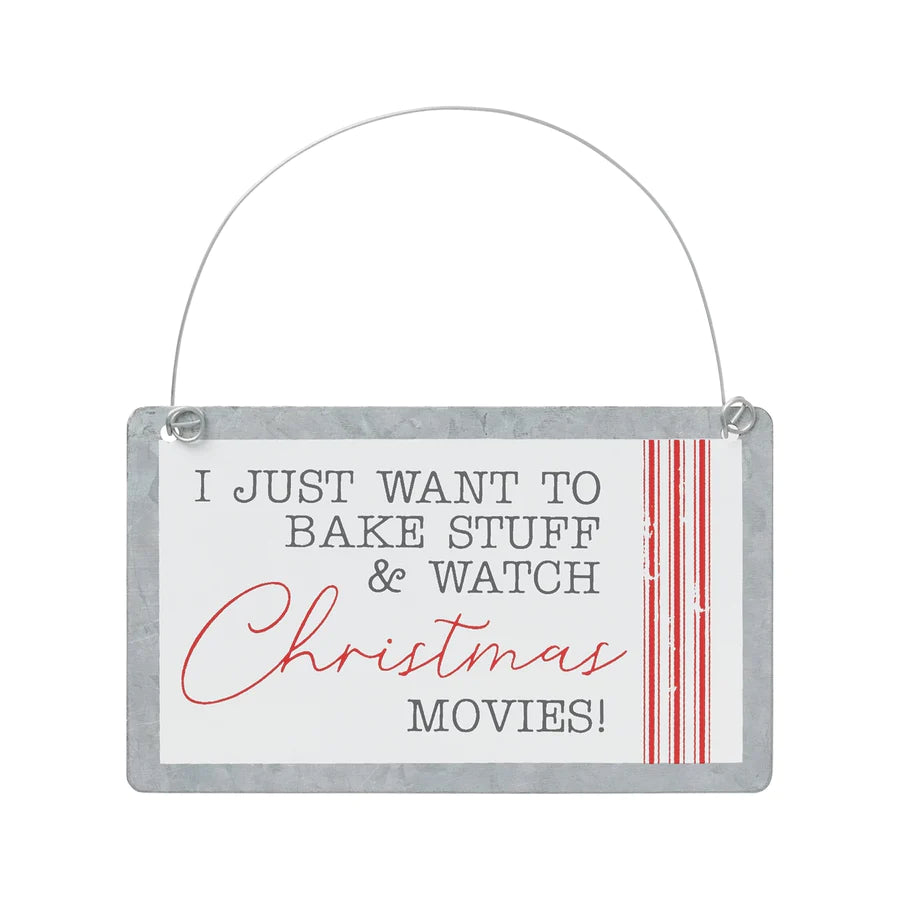 Christmas Movies Tin Ornament