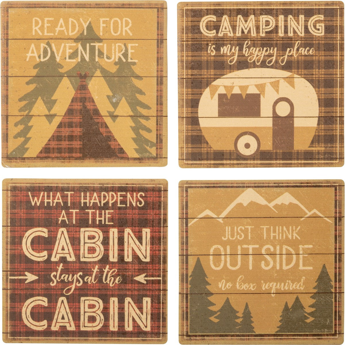 Camping Is My Happy Place Coaster Set