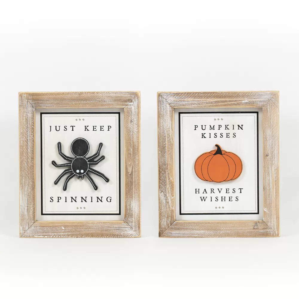 Just Keep Spinning/Pumpkin Kisses Sign