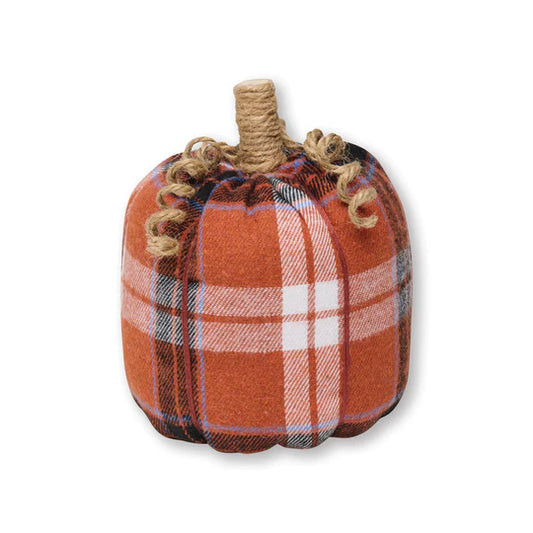 Plaid Fabric Pumpkin - Medium