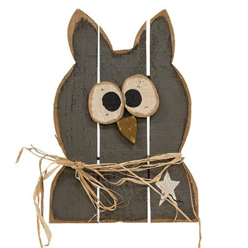 Rustic Wooden Hanging Owl With Star