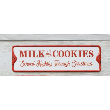 Metal Sign - Milk and Cookies