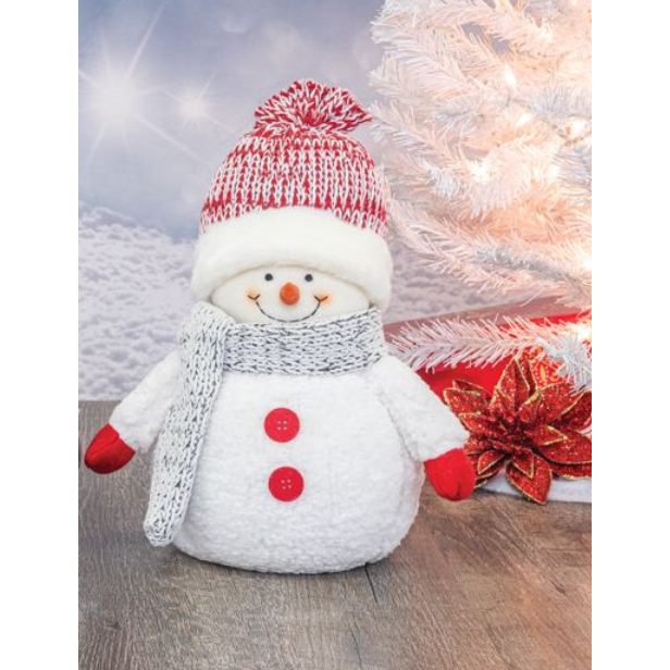 Snowman With Red Pom Pom Hat