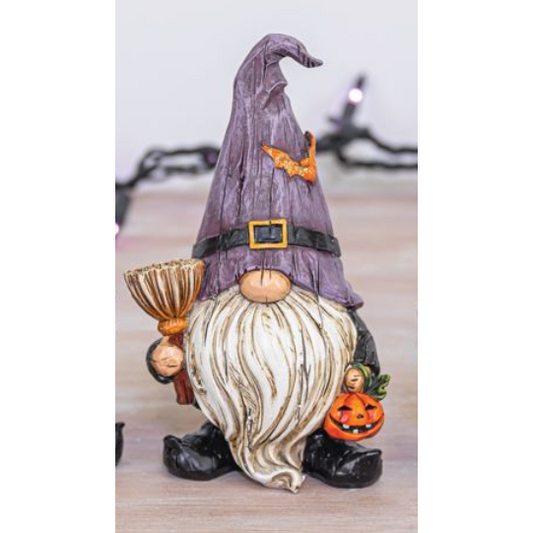 Jack-o-Lantern Witch Gnome