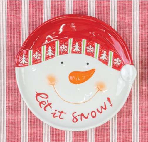 Let It Snow! Snowman Plate
