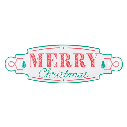 Traditional Merry Christmas Metal Sign