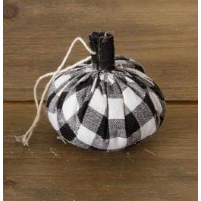 Mini White and Black Buffalo Check Stuffed Pumpkin