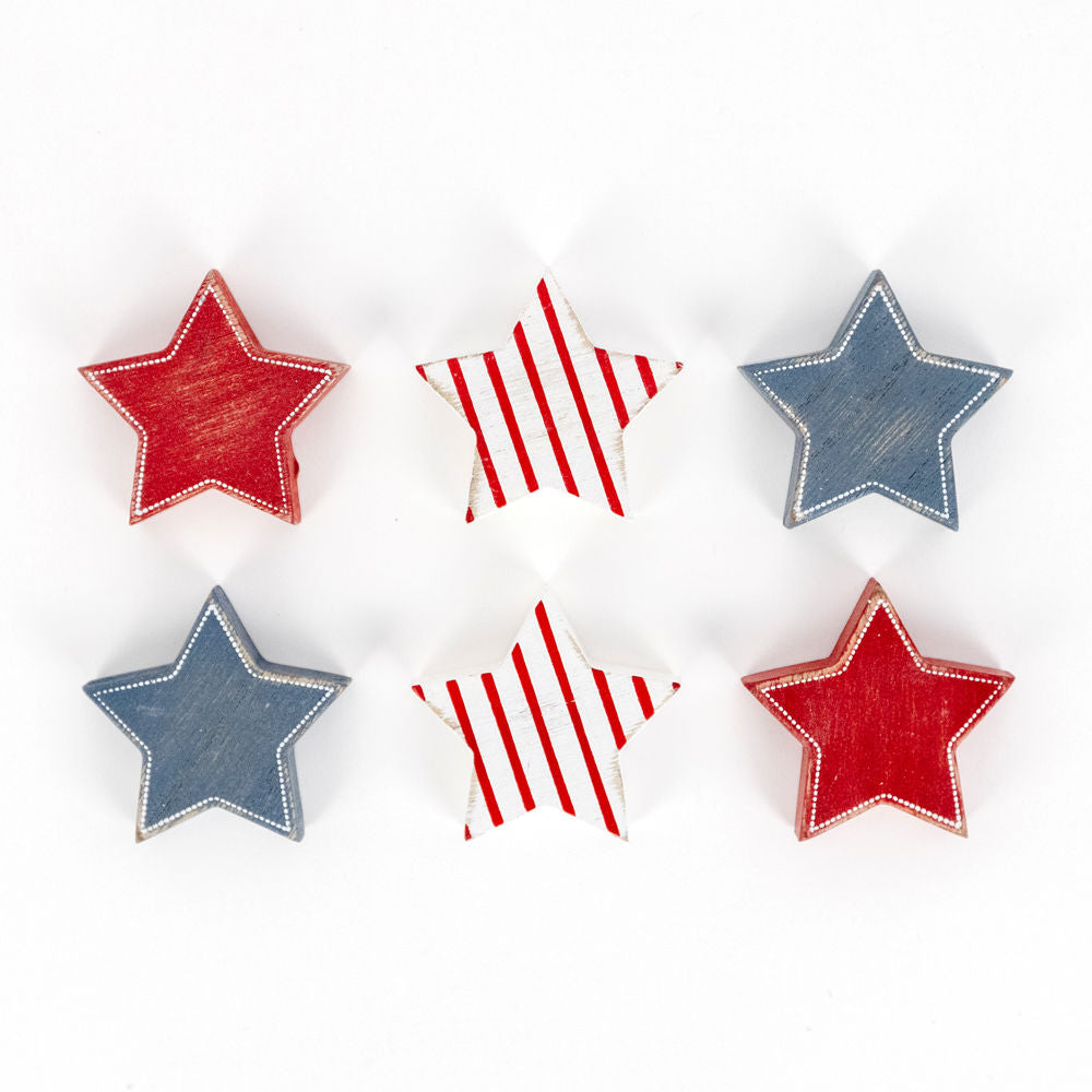 SINGLE Star Cutouts - Red Striped