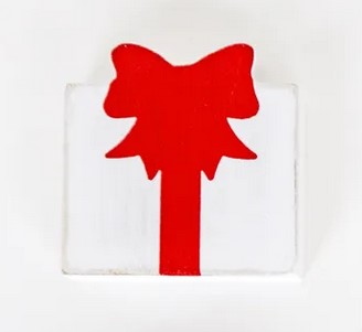 Present with Red Bow Cutout