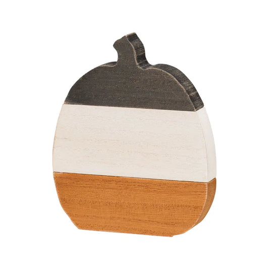 Orange, White and Black Plank Pumpkin - Small