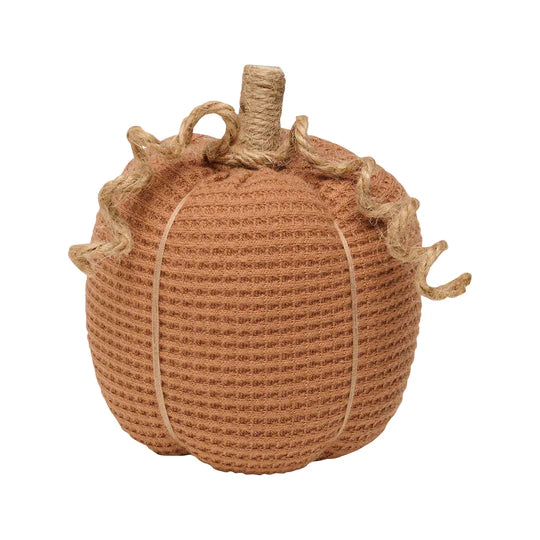 Clay Colored Waffle Fabric Pumpkin - Small
