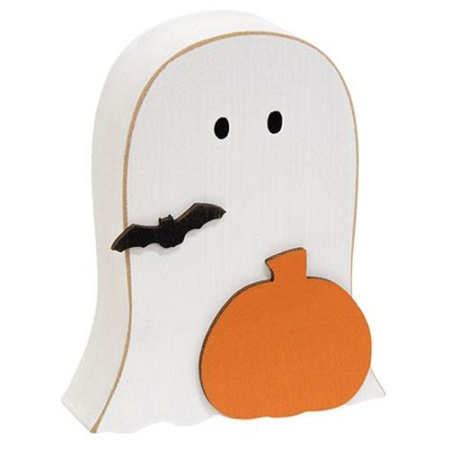 Large Pumpkin & Bat Ghost Sitter