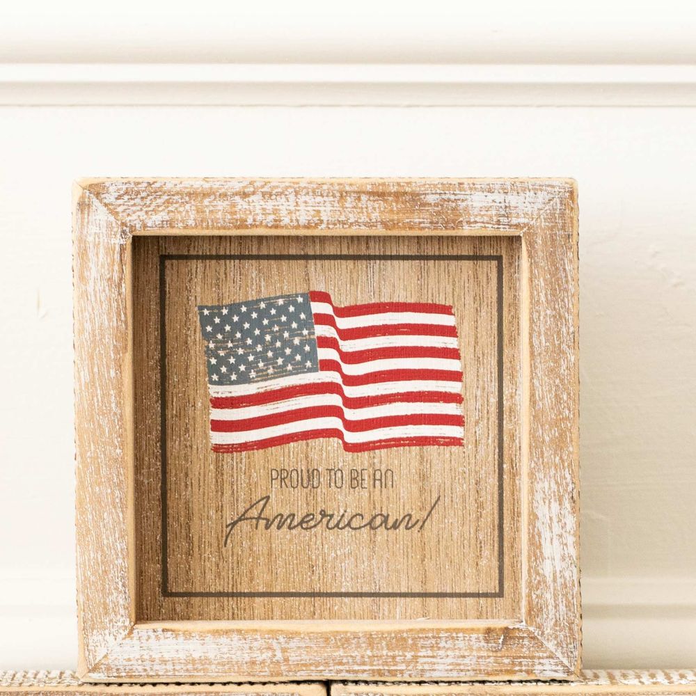 Bee/Proud To Be An American Reversible Sign
